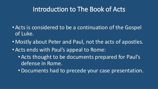 Introduction to the Book of Acts